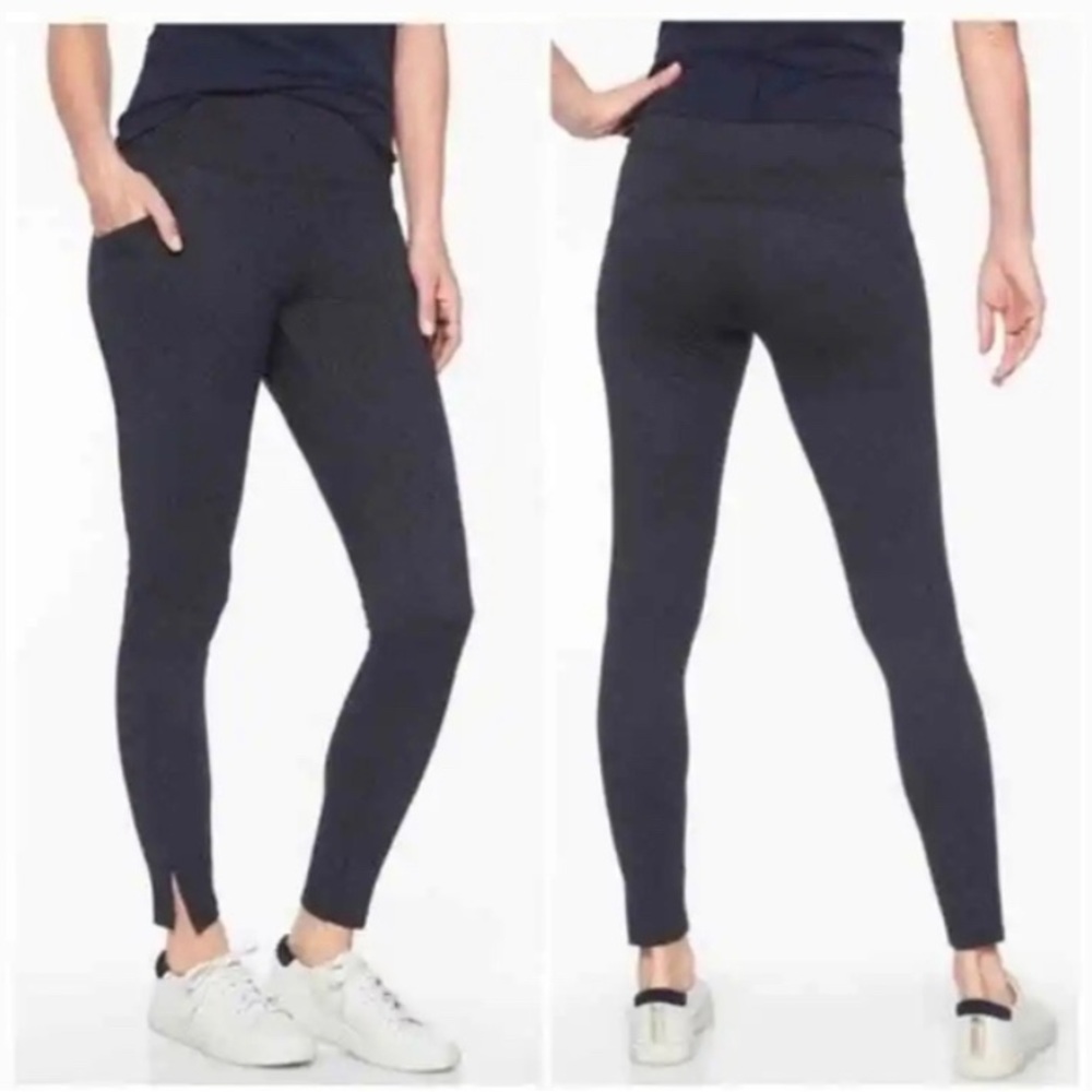 Athleta - Mercer Herringbone Tights Yoga Leggings 353504 | Navy Blue | Medium